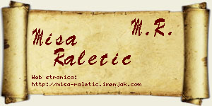 Miša Raletić vizit kartica